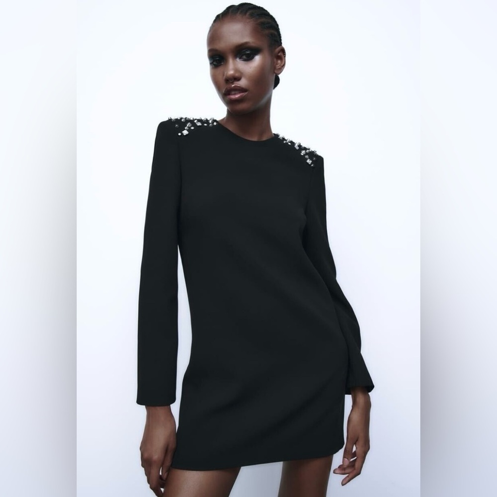 Zara studded shoulder dress